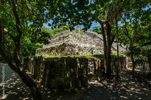 San Miguelito Archaeology Site in Cancun  Mexico