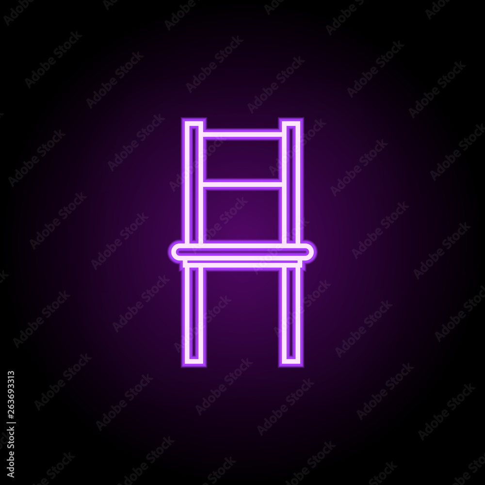 chair neon icon. Elements of web set. Simple icon for websites, web design, mobile app, info graphics chair neon icon. Elements of web set. Simple icon for websites, web design, mobile app, info graphics
