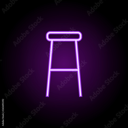 stool neon icon. Elements of web set. Simple icon for websites, web design, mobile app, info graphics