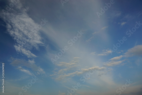 Blue sky with cloud in group for amazing panomara background © Rimba