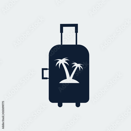 Travel bag, suitcase icon. Vector illustration