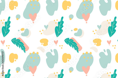 Modern and stylish womanly digital background with different shapes and line arts.	