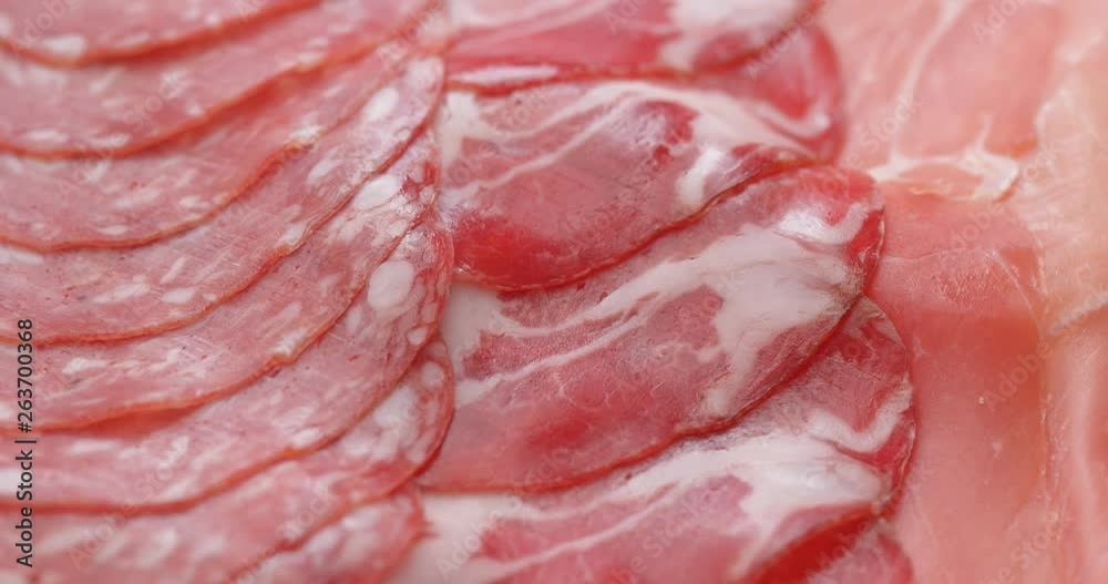 Salami and sliced ham Salami and sliced ham