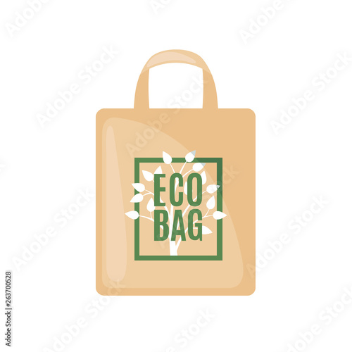Eco Bag icon in flat style Isolated on white.
