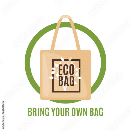 Eco Bag icon in flat style Isolated on white.
