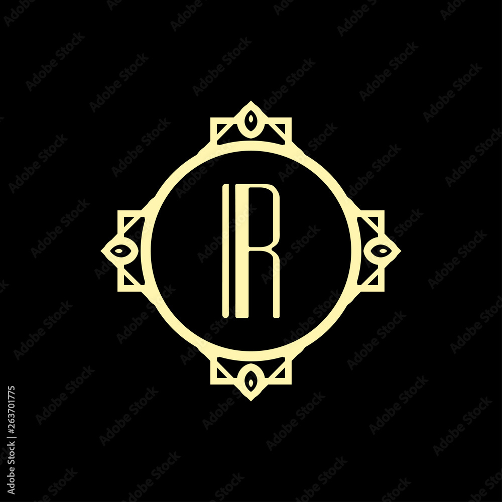 Fototapeta premium Art Deco modern monogram