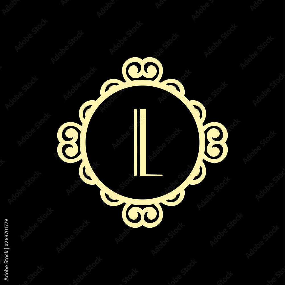 Naklejka premium Art Deco modern monogram