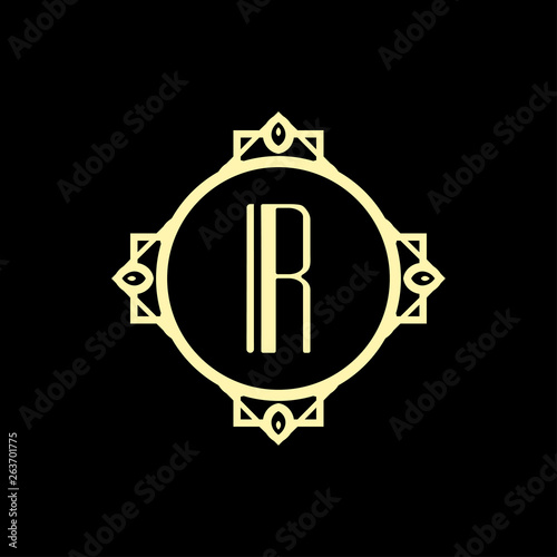 Art Deco modern monogram