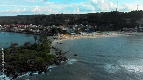 Wallpaper Mural Aerial Forward: Beautiful Tropical Beach of Small Town in Chapada, Brazil Torontodigital.ca