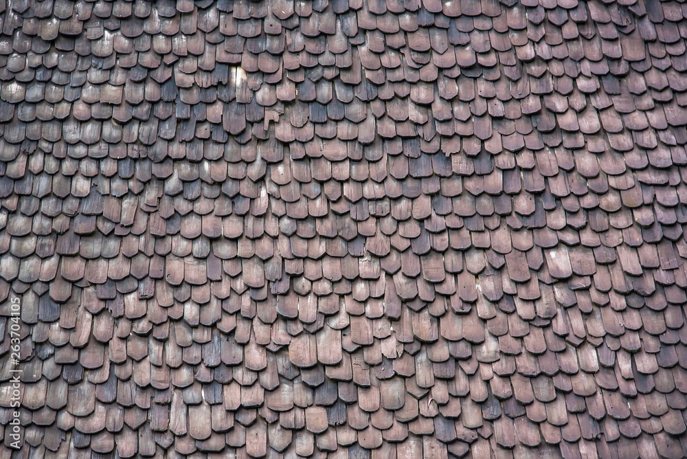 Close up : Old Wooden Roof in Northern Thai Temple Close up : Old Wooden Roof in Northern Thai Temple