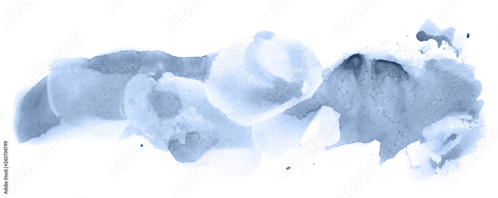 Abstract watercolor background hand-drawn on paper. Volumetric smoke elements. Navy blue color. For design, web, card, text, decoration, surfaces. Abstract watercolor background hand-drawn on paper. Volumetric smoke elements. Navy blue color. For design, web, card, text, decoration, surfaces.
