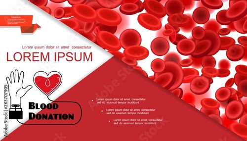 Blood Donation Medical Colorful Composition