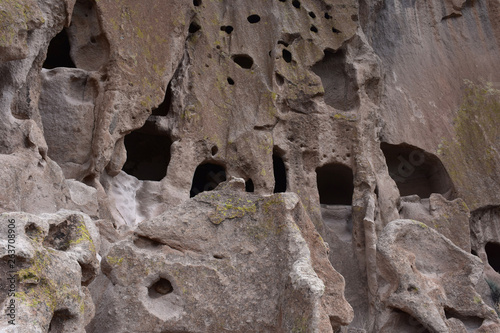 Sandstone Cliff Dwellings with Caves and Caverns Carved Out