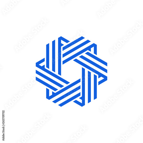 Unique New Geometric Design Icon Symbol Logo for technology business health company with modern high end look