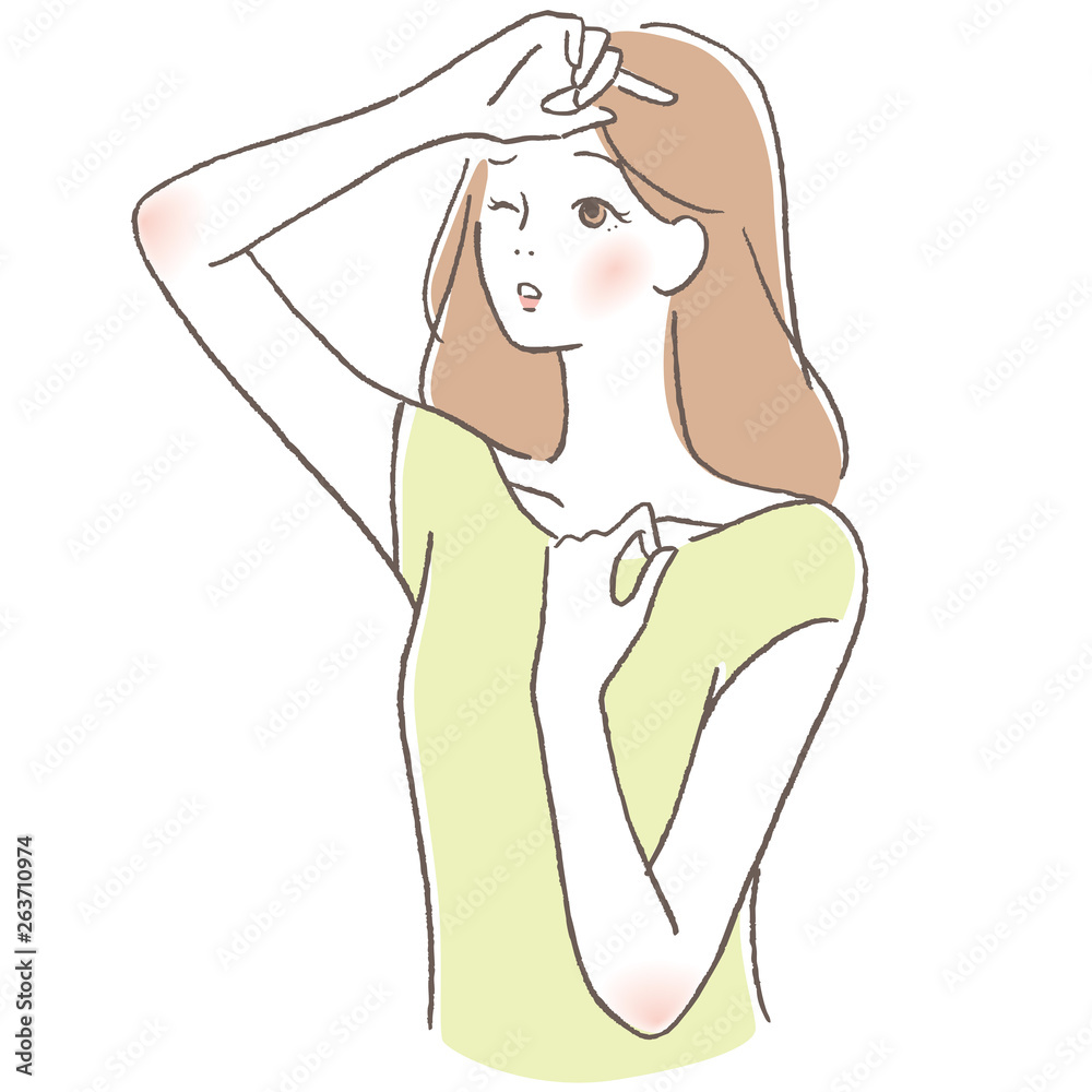 夏　日差し　女性