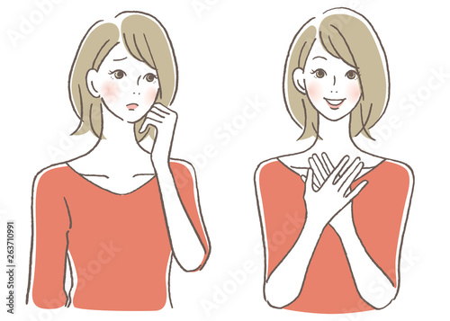 女性　喜び悩みセット