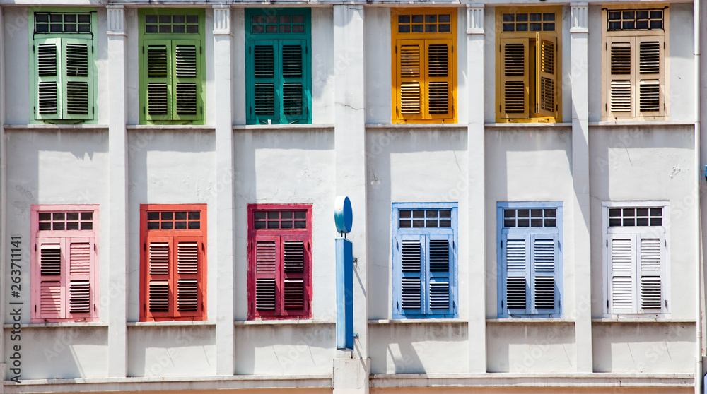 background of jolly colorful windows