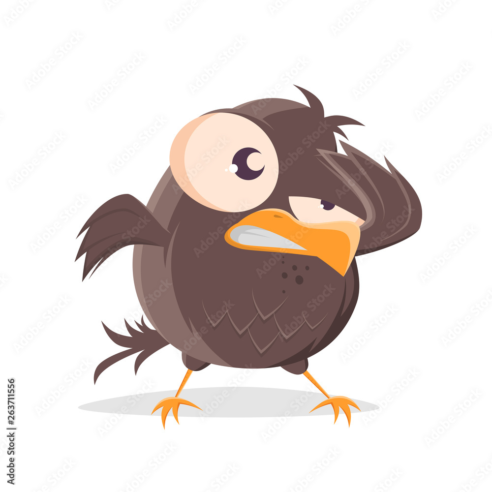 funny illustration of an angry cartoon bird Stock Vector | Adobe Stock