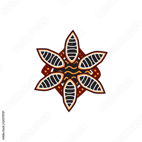 Aboriginal art logo design vector template