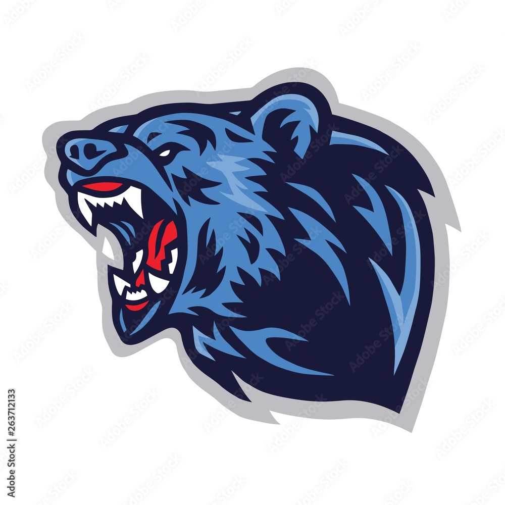 Angry Bear Mascot Logo Vector Design Illustration