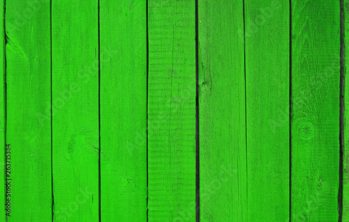 Green wooden vintage boards. Old painted wood abstract background.