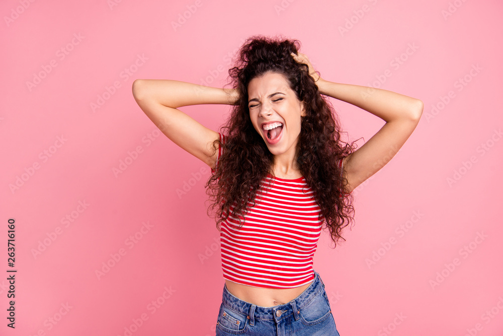 Portrait of her she nice-looking attractive charming cute shine winsome cheerful cheery wavy-haired girl having fun time party isolated over pink pastel background Portrait of her she nice-looking attractive charming cute shine winsome cheerful cheery wavy-haired girl having fun time party isolated over pink pastel background
