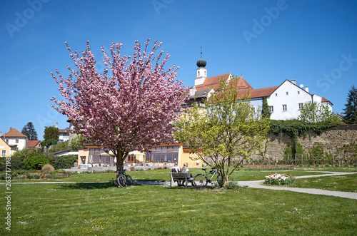 The beautiful Austrian town Schärding at the river Inn