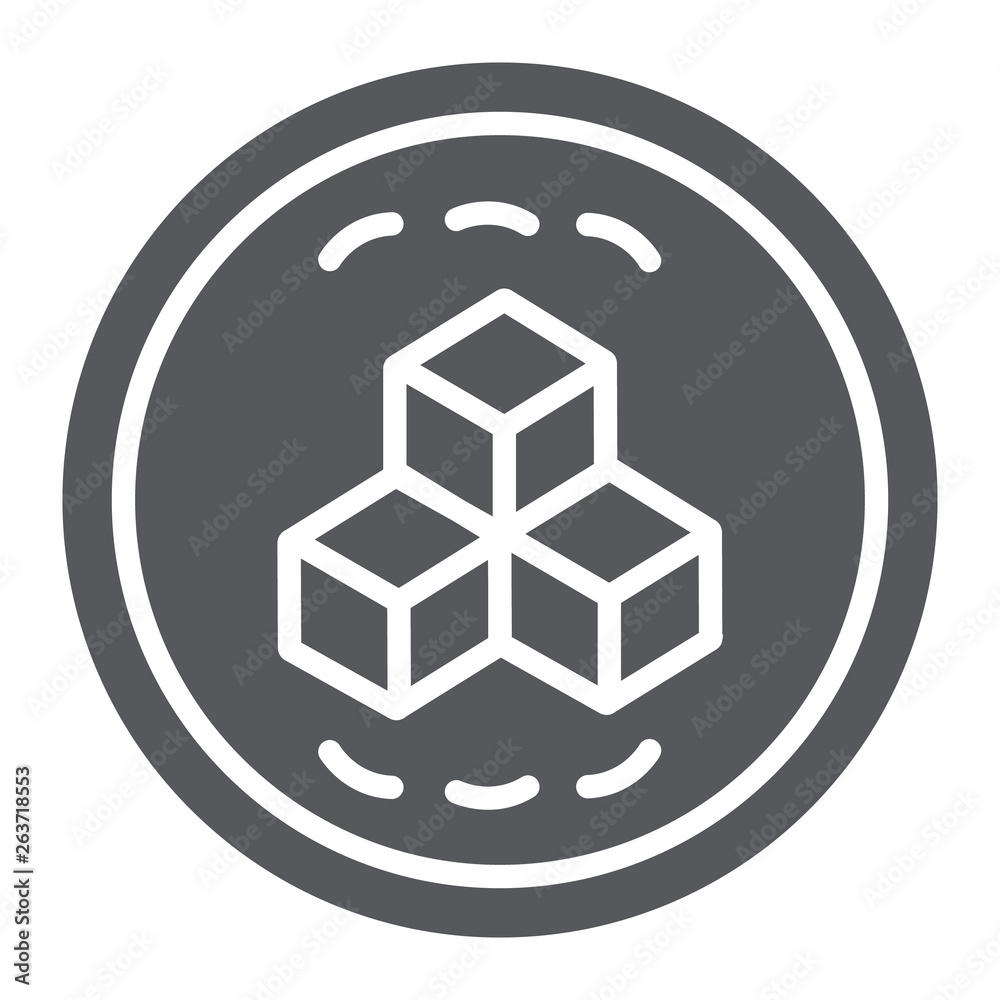 Sugar glyph icon, food and sweet, sugar cubes sign, vector graphics, a solid pattern on a white background. Sugar glyph icon, food and sweet, sugar cubes sign, vector graphics, a solid pattern on a white background.