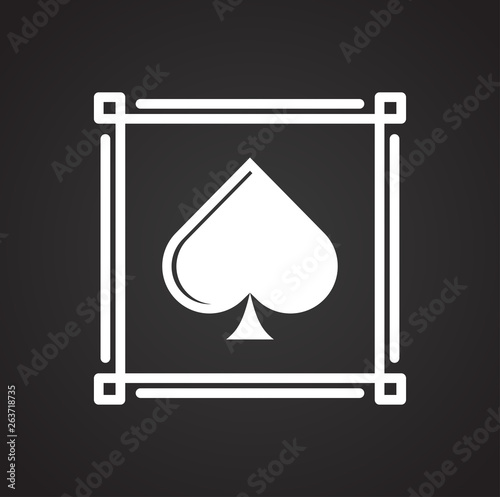 Casino icon on background for graphic and web design. Simple vector sign. Internet concept symbol for website button or mobile app.