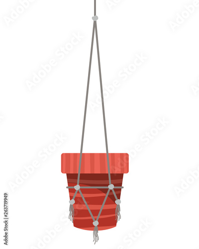 flowerpot on macrame hangers icon © grgroup
