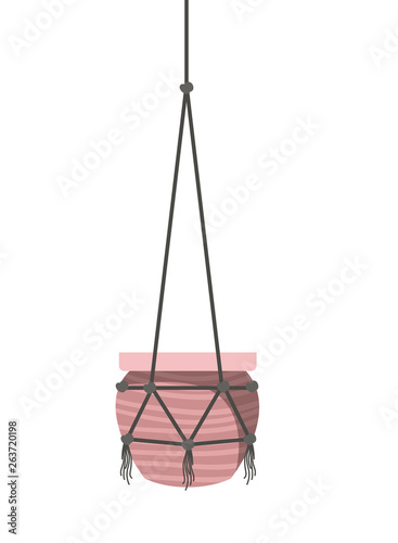 flowerpot on macrame hangers icon