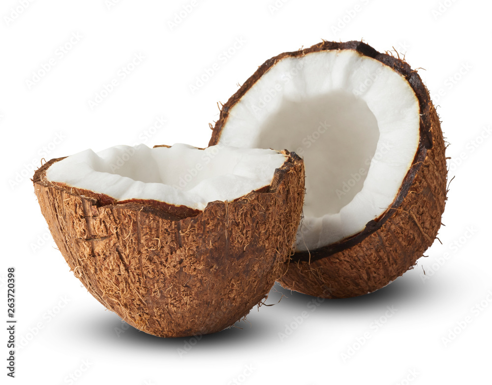 Fresh ripe coconut isolated on white background Fresh ripe coconut isolated on white background