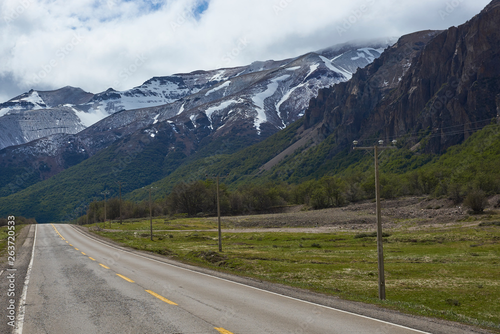 Carretera Austral as it passes through Cerro Castillo National Reserve in northern Patagonia, Chile