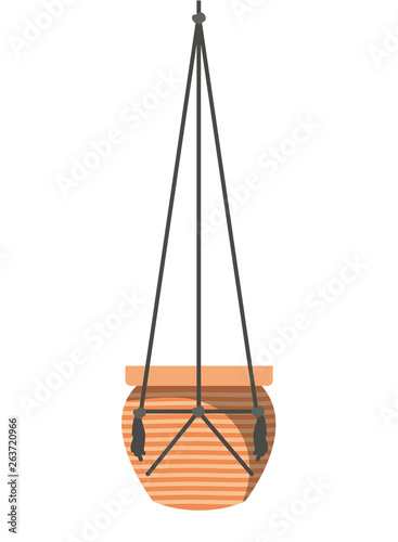flowerpot on macrame hangers icon © grgroup