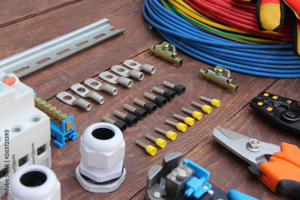 tools and equipment electrician on the table tools and equipment electrician on the table