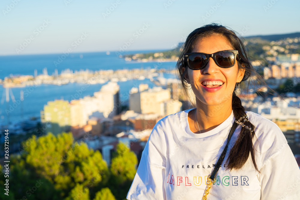 young indian woman laughing and happy young indian woman laughing and happy