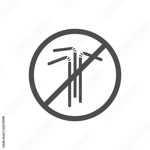 stop using plastic straws outline vector icon isolated on white background. say no to plastic straws. plastic forbidden sign. stop plastic pollution to save environment and ecology of earth