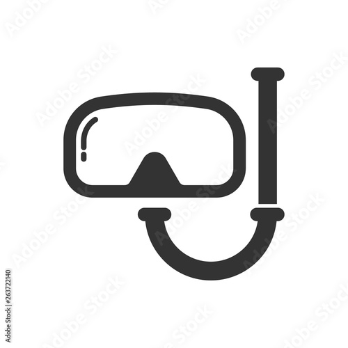 diving mask with snorkel for underwater swimming vector icon isolated on white background. summer beach recreation concept. diving mask with snorkel flat icon for web and ui design
