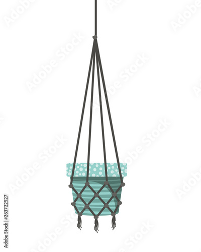 flowerpot on macrame hangers icon