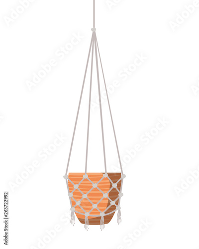 flowerpot on macrame hangers icon