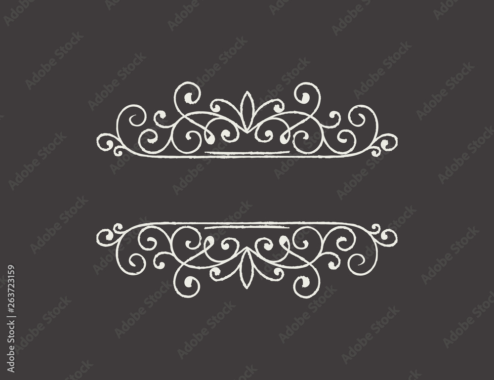 Hand drawn decorative border in grunge retro style Hand drawn decorative border in grunge retro style