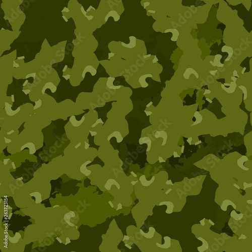 Forest camouflage of various shades of green colors