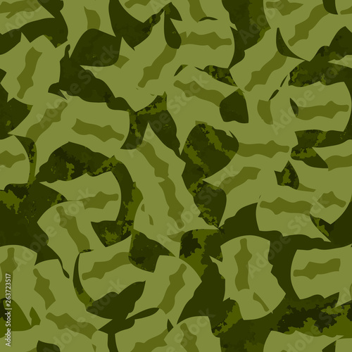 Forest camouflage of various shades of green colors