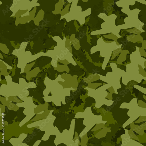Forest camouflage of various shades of green colors