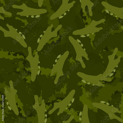 Forest camouflage of various shades of green colors