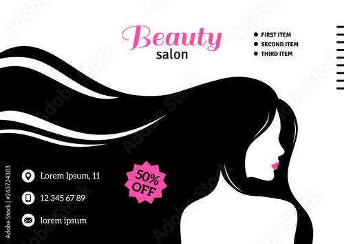 Flyer or card template with woman