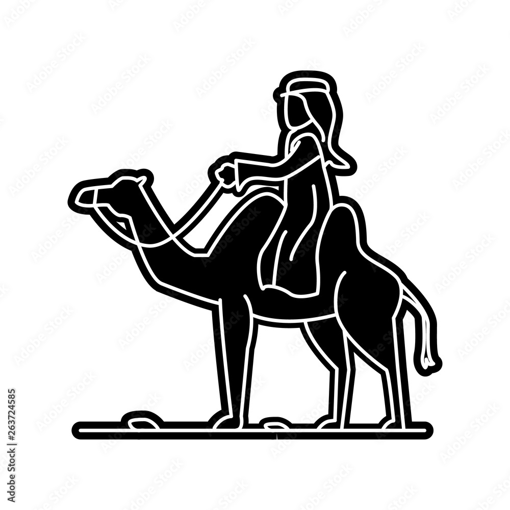 Arab on a camel icon. Element of Arabian for mobile concept and web apps icon. Glyph, flat icon for website design and development, app development Arab on a camel icon. Element of Arabian for mobile concept and web apps icon. Glyph, flat icon for website design and development, app development
