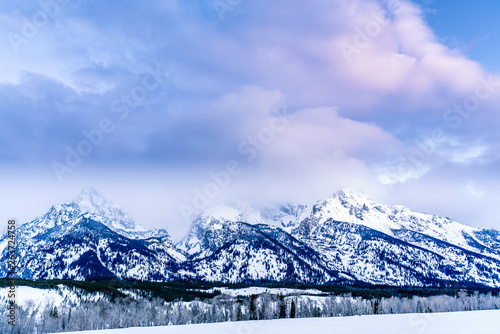 Magenta Sunrise over Mountains