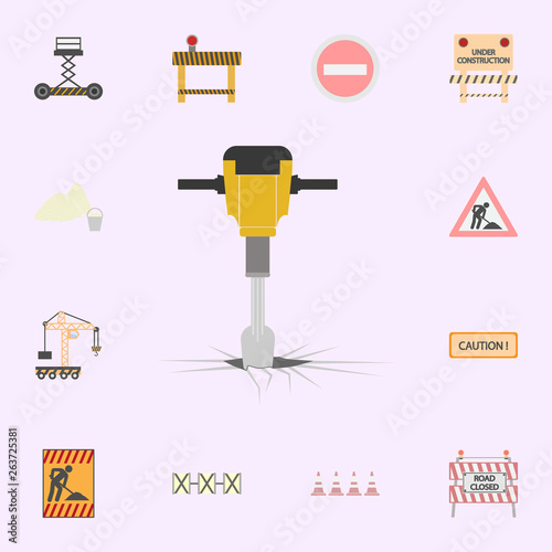 puncher colored icon. Building materials icons universal set for web and mobile