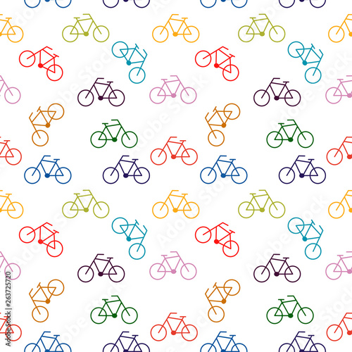 Fototapeta Naklejka Na Ścianę i Meble -  Seamless pattern with bright bikes 